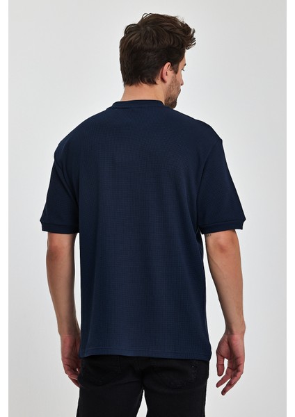 Erkek Önü Düğmeli Bisiklet Yaka T-Shirt RD24YE002737