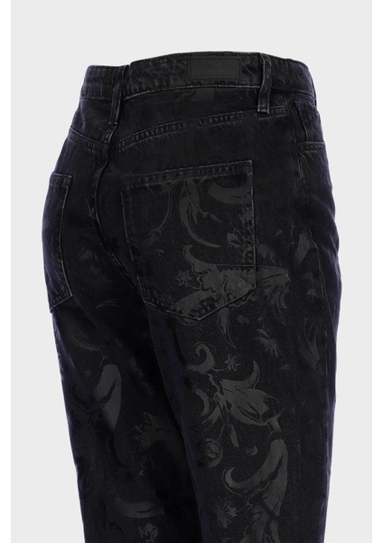 Aurora Antrasit Yüksek Bel Çiçek Desen Baskılı Yırtmaçlı Flare Jean Pantolon C 4528-052 modelleri