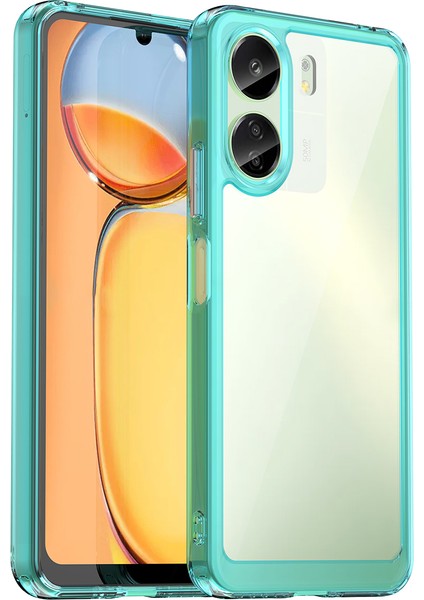 Xiaomi Redmi 13C /poco C65 Için Şeffaf Pc Arka Tpu Tampon Telefon Kılıfı - Turkuvaz (Yurt Dışından)
