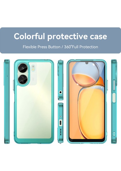 Xiaomi Redmi 13C /poco C65 Için Şeffaf Pc Arka Tpu Tampon Telefon Kılıfı - Turkuvaz (Yurt Dışından) fiyatları