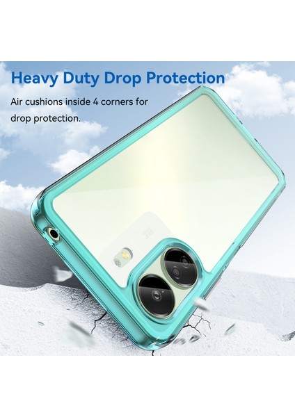 Xiaomi Redmi 13C /poco C65 Için Şeffaf Pc Arka Tpu Tampon Telefon Kılıfı - Turkuvaz (Yurt Dışından) modelleri