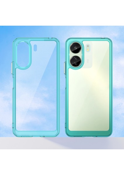 Xiaomi Redmi 13C /poco C65 Için Şeffaf Pc Arka Tpu Tampon Telefon Kılıfı - Turkuvaz (Yurt Dışından) fırsatları