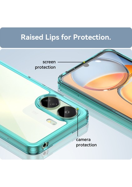 Xiaomi Redmi 13C /poco C65 Için Şeffaf Pc Arka Tpu Tampon Telefon Kılıfı - Turkuvaz (Yurt Dışından) indirimleri