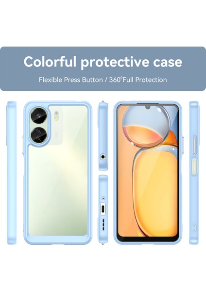 Xiaomi Redmi 13C /poco C65 Için Şeffaf Pc Arka Tpu Tampon Telefon Kılıfı - Mavi (Yurt Dışından) fiyatları