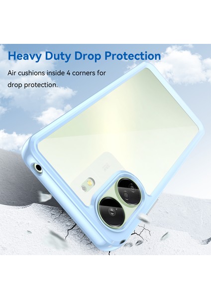 Xiaomi Redmi 13C /poco C65 Için Şeffaf Pc Arka Tpu Tampon Telefon Kılıfı - Mavi (Yurt Dışından) modelleri