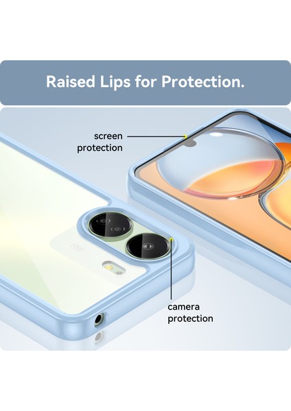 Xiaomi Redmi 13C /poco C65 Için Şeffaf Pc Arka Tpu Tampon Telefon Kılıfı - Mavi (Yurt Dışından) indirimleri