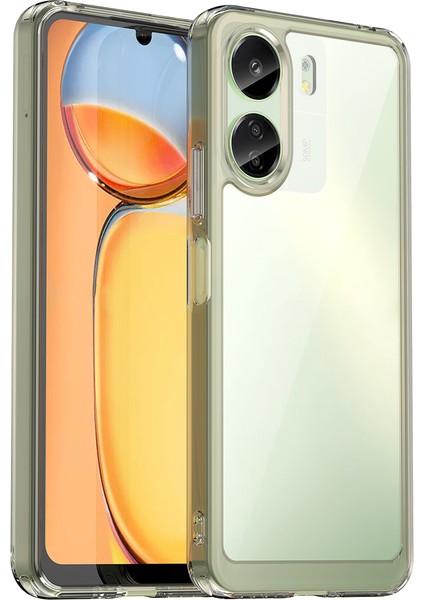 Xiaomi Redmi 13C /poco C65 Için Şeffaf Pc Arka Tpu Tampon Telefon Kılıfı - Gri (Yurt Dışından)