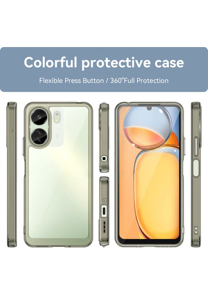 Xiaomi Redmi 13C /poco C65 Için Şeffaf Pc Arka Tpu Tampon Telefon Kılıfı - Gri (Yurt Dışından) fiyatları