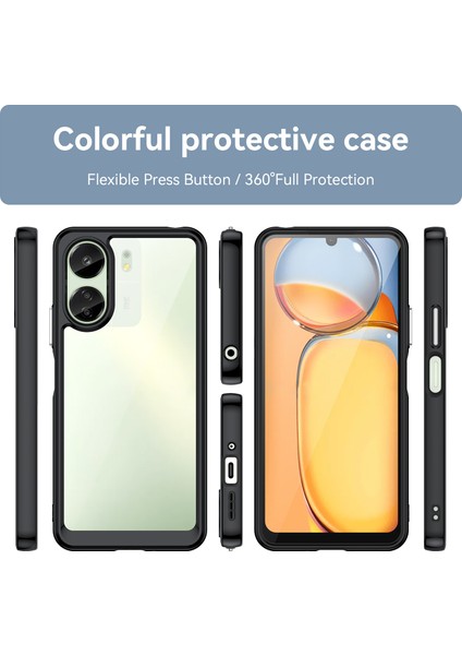 Xiaomi Redmi 13C /poco C65 Için Şeffaf Pc Arka Tpu Tampon Telefon Kılıfı - Siyah (Yurt Dışından) fiyatları