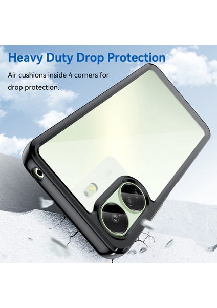 Xiaomi Redmi 13C /poco C65 Için Şeffaf Pc Arka Tpu Tampon Telefon Kılıfı - Siyah (Yurt Dışından) modelleri