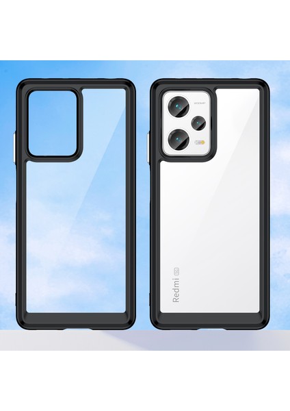 Xiaomi Redmi Note 12 Pro+ Için Şeffaf Pc Arka Tpu Tampon Telefon Kılıfı - Siyah (Yurt Dışından) modelleri