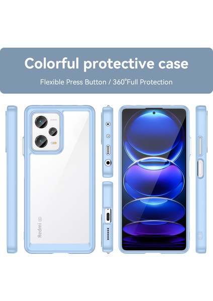 Xiaomi Redmi Note 12 Pro+ Için Şeffaf Pc Arka Tpu Tampon Telefon Kılıfı - Mavi (Yurt Dışından) fiyatları