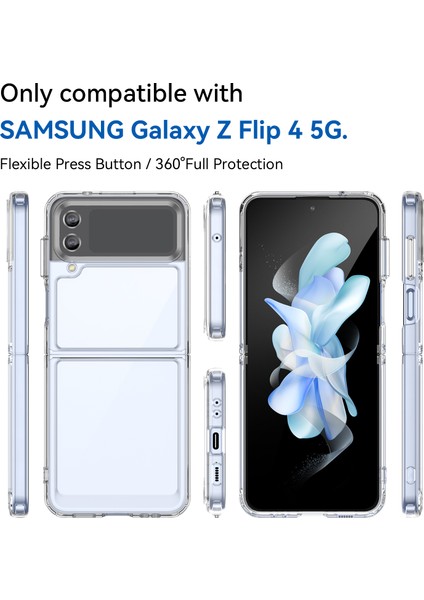 Samsung Galaxy Z Flip3 5g Için Şeffaf Pc Arka Tpu Tampon Telefon Kılıfı - Şeffaf (Yurt Dışından)