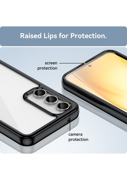 Samsung Galaxy S23FE Için Şeffaf Pc Arka Tpu Tampon Telefon Kılıfı - Siyah (Yurt Dışından) fırsatları