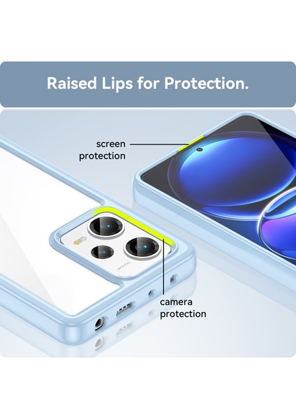 Xiaomi Redmi Note 12 Pro+ Için Şeffaf Pc Arka Tpu Tampon Telefon Kılıfı - Mavi (Yurt Dışından) fırsatları