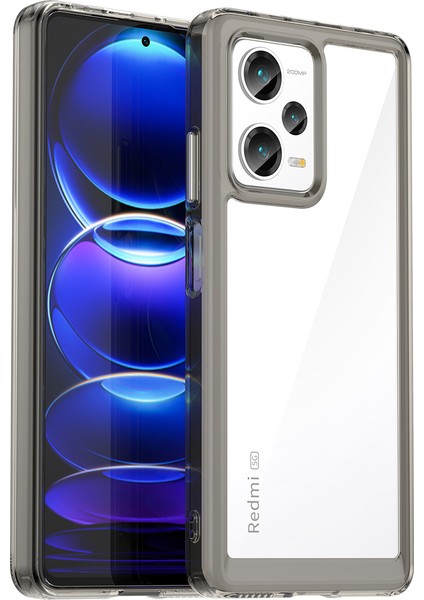 Xiaomi Redmi Note 12 Pro+ Için Şeffaf Pc Arka Tpu Tampon Telefon Kılıfı - Gri (Yurt Dışından)