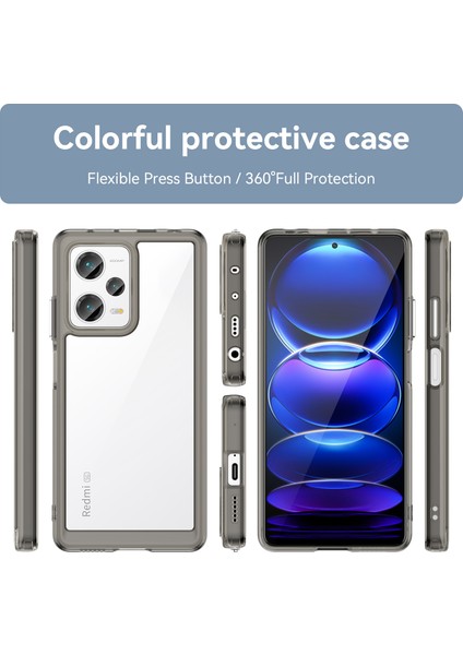 Xiaomi Redmi Note 12 Pro+ Için Şeffaf Pc Arka Tpu Tampon Telefon Kılıfı - Gri (Yurt Dışından) fiyatları