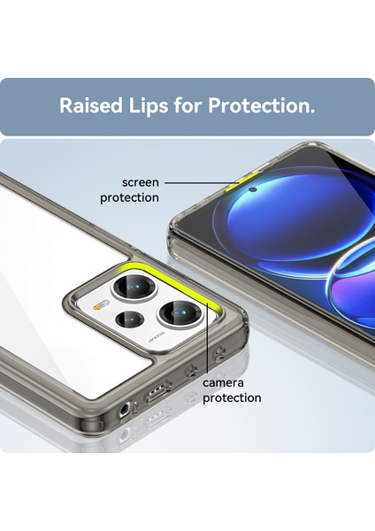 Xiaomi Redmi Note 12 Pro+ Için Şeffaf Pc Arka Tpu Tampon Telefon Kılıfı - Gri (Yurt Dışından) fırsatları