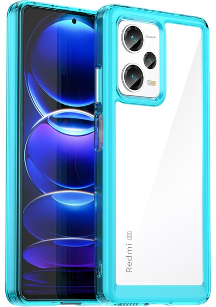 Xiaomi Redmi Note 12 Pro+ Için Şeffaf Pc Arka Tpu Tampon Telefon Kılıfı - Turkuvaz (Yurt Dışından)