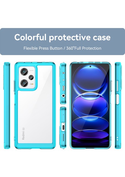 Xiaomi Redmi Note 12 Pro+ Için Şeffaf Pc Arka Tpu Tampon Telefon Kılıfı - Turkuvaz (Yurt Dışından) fiyatları
