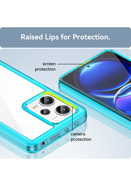 Xiaomi Redmi Note 12 Pro+ Için Şeffaf Pc Arka Tpu Tampon Telefon Kılıfı - Turkuvaz (Yurt Dışından) fırsatları