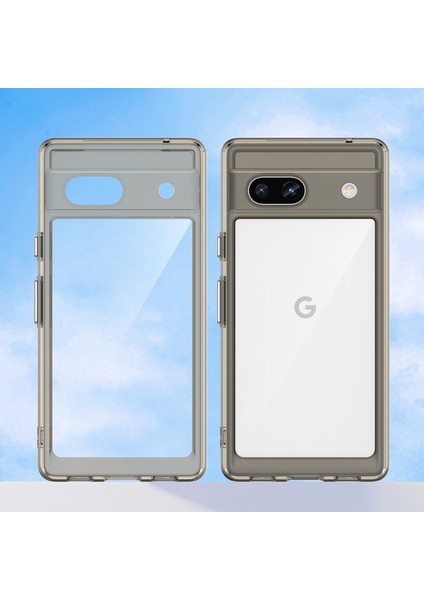 Google Pixel 7A Için Şeffaf Pc Arka Tpu Tampon Telefon Kılıfı - Gri (Yurt Dışından)