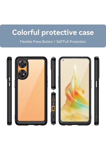 Oppo Reno8 T 4g Için Şeffaf Pc Arka Tpu Tampon Telefon Kılıfı - Siyah (Yurt Dışından) fırsatları