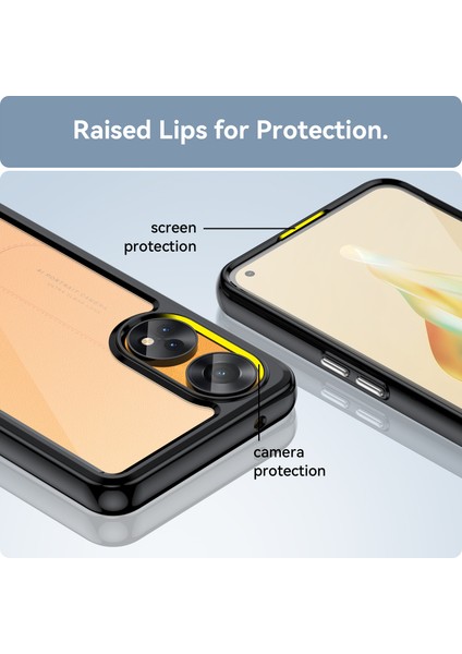 Oppo Reno8 T 4g Için Şeffaf Pc Arka Tpu Tampon Telefon Kılıfı - Siyah (Yurt Dışından) indirimleri
