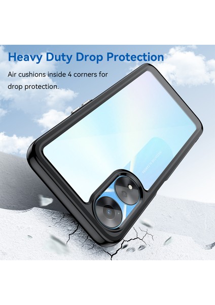 Oppo A58 Için Şeffaf Pc Arka Tpu Tampon Telefon Kılıfı - Siyah (Yurt Dışından) modelleri