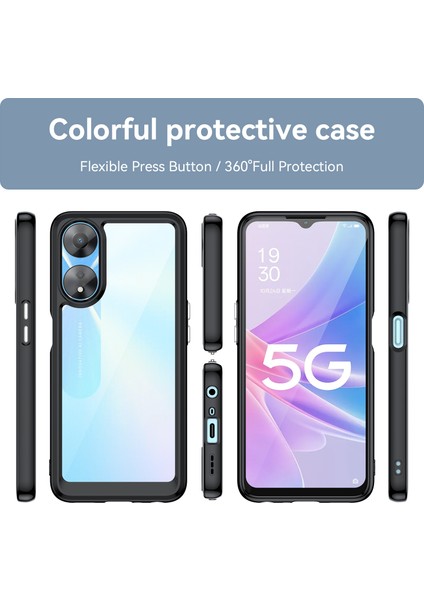 Oppo A58 Için Şeffaf Pc Arka Tpu Tampon Telefon Kılıfı - Siyah (Yurt Dışından) fırsatları