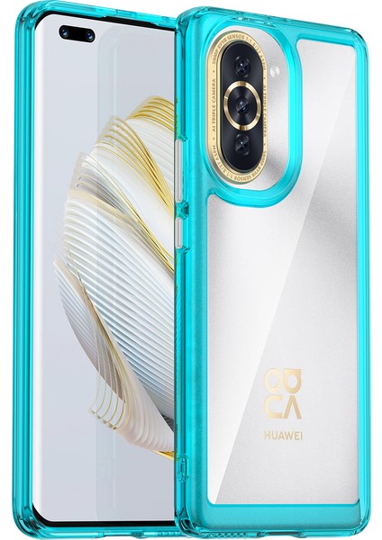 Huawei Nova 10 Pro Için Şeffaf Pc Arka Tpu Tampon Telefon Kılıfı - Turkuvaz (Yurt Dışından)