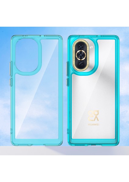 Huawei Nova 10 Pro Için Şeffaf Pc Arka Tpu Tampon Telefon Kılıfı - Turkuvaz (Yurt Dışından)