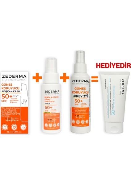 Güneş Koruyucu Set Güneş Koruyucu 50ML Krem 150 ml Sprey 75 ml Bebek Sprey Nemlendirici Krem