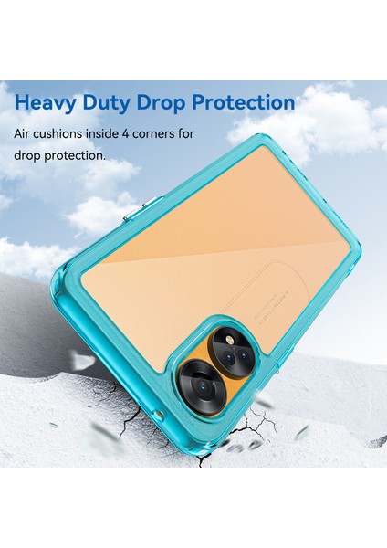Oppo Reno8 T 4g Için Şeffaf Pc Arka Tpu Tampon Telefon Kılıfı - Turkuvaz (Yurt Dışından) modelleri
