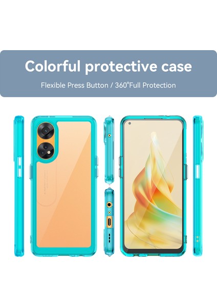 Oppo Reno8 T 4g Için Şeffaf Pc Arka Tpu Tampon Telefon Kılıfı - Turkuvaz (Yurt Dışından) fırsatları