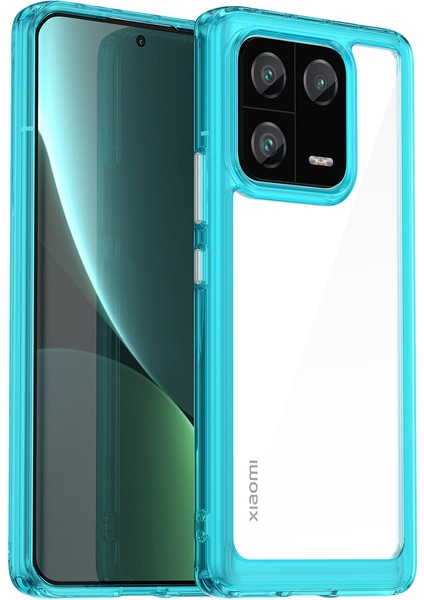 Xiaomi 13 Pro Için Şeffaf Pc Arka Tpu Tampon Telefon Kılıfı - Turkuvaz (Yurt Dışından)