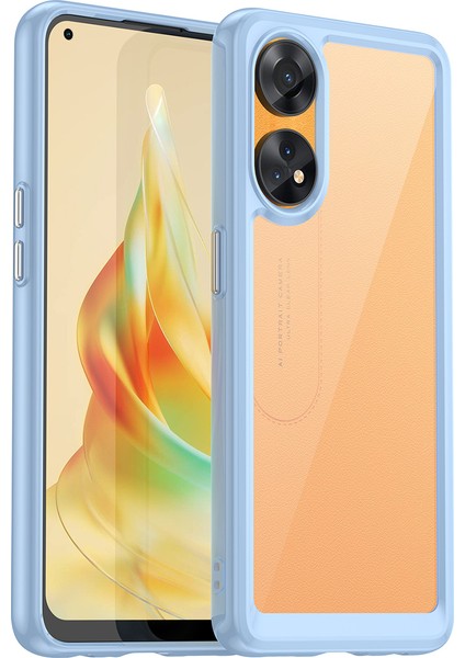 Oppo Reno8 T 4g Için Şeffaf Pc Arka Tpu Tampon Telefon Kılıfı - Mavi (Yurt Dışından)