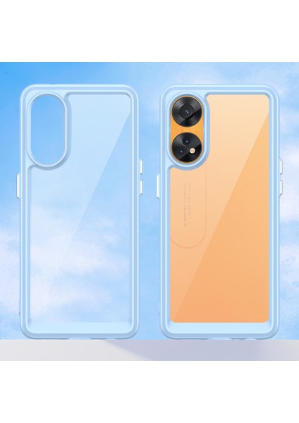Oppo Reno8 T 4g Için Şeffaf Pc Arka Tpu Tampon Telefon Kılıfı - Mavi (Yurt Dışından) fiyatları