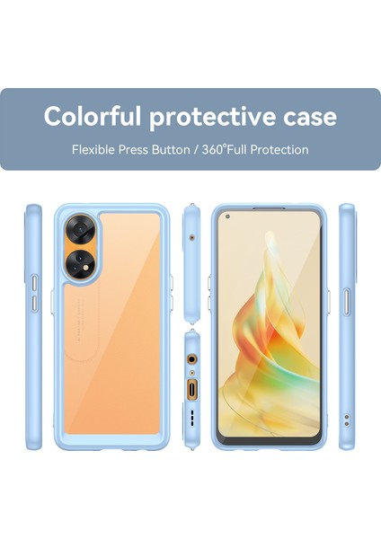 Oppo Reno8 T 4g Için Şeffaf Pc Arka Tpu Tampon Telefon Kılıfı - Mavi (Yurt Dışından) fırsatları
