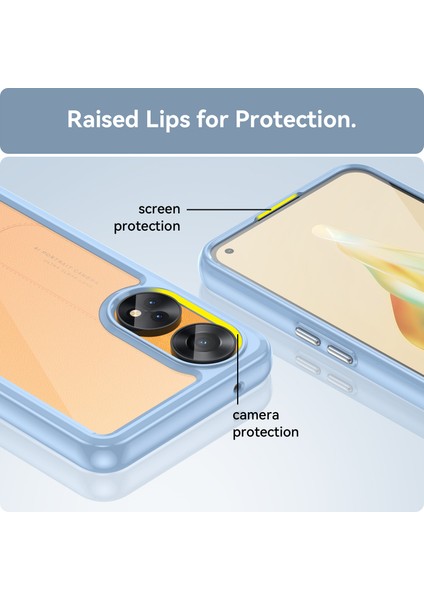 Oppo Reno8 T 4g Için Şeffaf Pc Arka Tpu Tampon Telefon Kılıfı - Mavi (Yurt Dışından) indirimleri