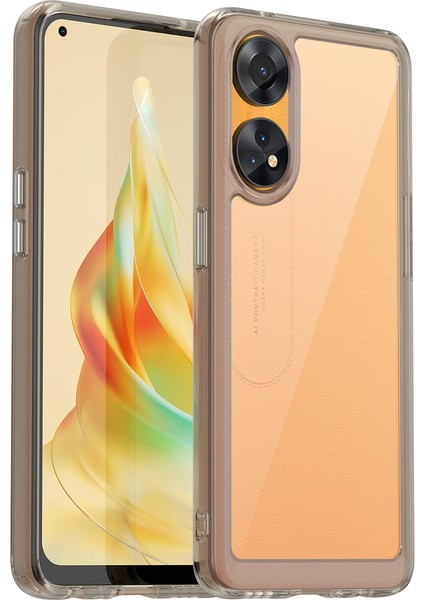 Oppo Reno8 T 4g Için Şeffaf Pc Arka Tpu Tampon Telefon Kılıfı - Gri (Yurt Dışından)