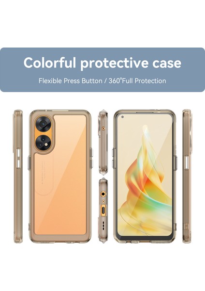 Oppo Reno8 T 4g Için Şeffaf Pc Arka Tpu Tampon Telefon Kılıfı - Gri (Yurt Dışından) fırsatları