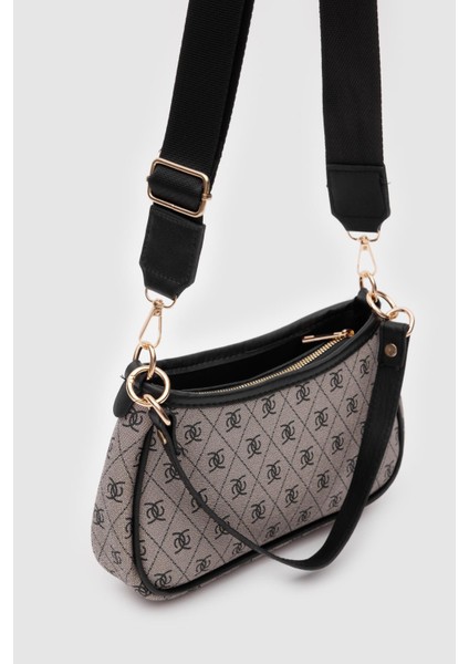 Farme Monogram Gri Baget ve Çapraz Çanta