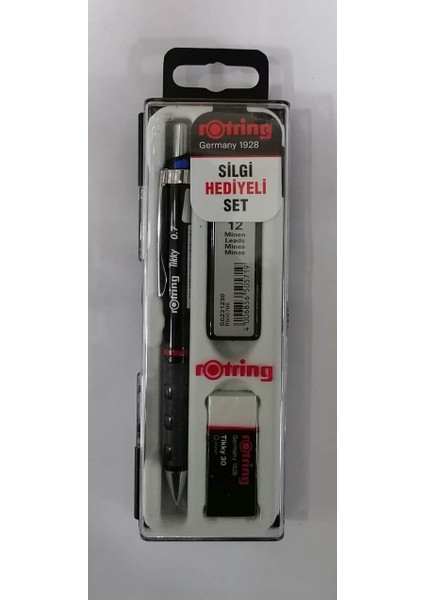 07 Versatil Tikky Kalem Seti / 07 Uç + Silgi / Rotring Kalem Set / Kahve Rengi