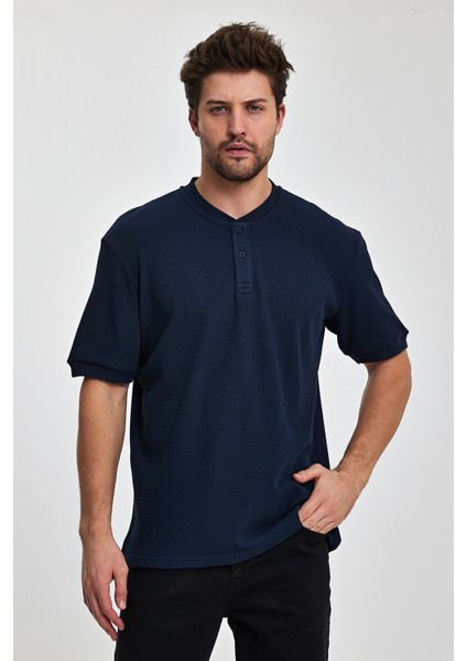 Erkek Önü Düğmeli Bisiklet Yaka T-Shirt RD24YE002737