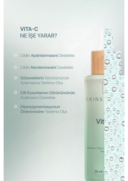 Vita-C ve Cilt Tonu Eşitleyici Cilt Bakım Serumu 30 ml