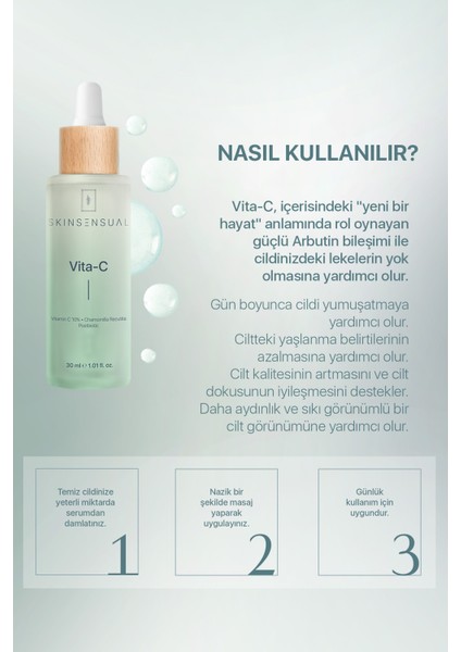 Vita-C ve Cilt Tonu Eşitleyici Cilt Bakım Serumu 30 ml