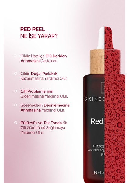 Skin Sensual Red Peel Canlandırıcı ve Cilt Tonu Eşitleyici Kırmızı Peeling Serum 30 ml