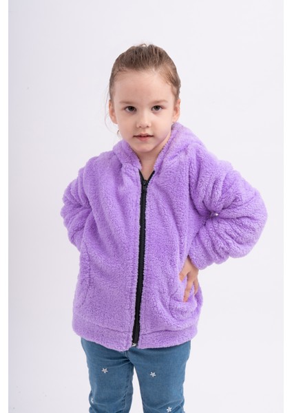 Kız Genç Çocuk Welsoft Peluş Cepli Kapüşonlu Ceket