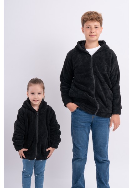 Sweet's Collection Unisex Kız Erkek Genç Çocuk Welsoft Peluş Cepli Ceket